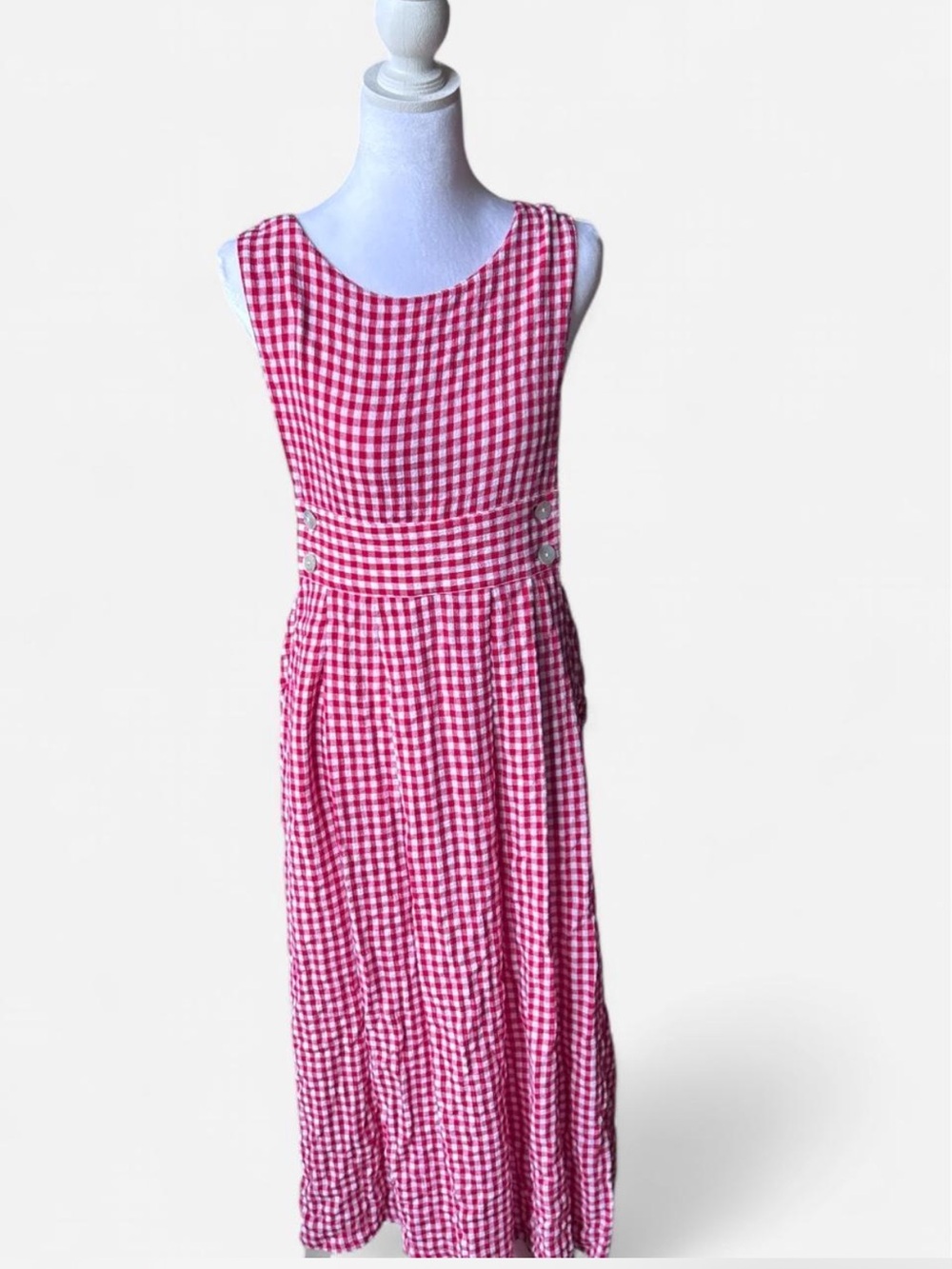 Cottagecore Milkmaid red white gingham maxi dress Metropolitan Women’s M